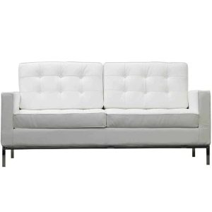 City Loft White Loveseat