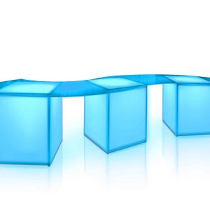 White Illuminated Acrylic Serpentine Table